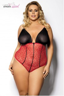 Fosco - Body in pizzo rosso e tulle. Fosco - Body in pizzo rosso e tulle.