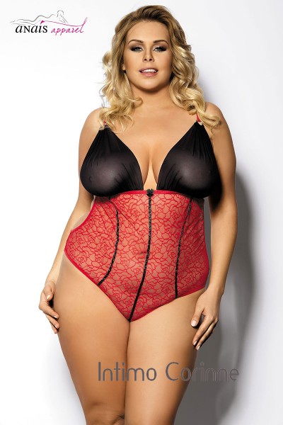 Fosco - Body in pizzo rosso e tulle. Fosco - Body in pizzo rosso e tulle.