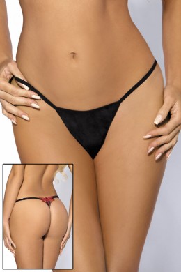 Lija - Tanga nero con farfalla ricamata. Lija - Tanga nero con farfalla ricamata.