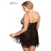 GIA - Babydoll in tulle con pizzo nero/fucsia + perizoma. GIA - Babydoll in tulle con pizzo nero/fucsia + perizoma.