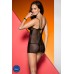 Babydoll in tulle con inserti in microfibra. Babydoll in tulle con inserti in microfibra.