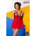 Salome Chemise: babydoll rosso con coppe aperte + tanga. Salome Chemise: babydoll rosso con coppe aperte + tanga.