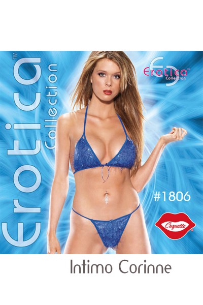 Lingerie: completino intimo 2 pezzi blu con pagliuzze. Lingerie: completino intimo 2 pezzi blu con pagliuzze.