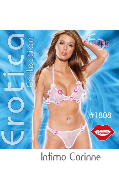 Lingerie Coquette: completino due pezzi con margherite in stoffa. Lingerie Coquette: completino due pezzi con margherite in stoffa.