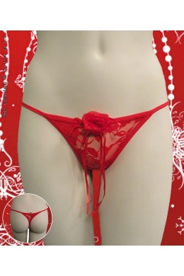 Tanga rosso con rosa. Tanga rosso con rosa.
