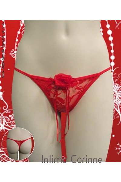 Tanga rosso con rosa. Tanga rosso con rosa.