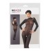 Catsuit nera a maniche lunghe con colletto. Catsuit nera a maniche lunghe con colletto.