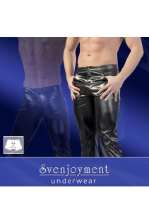 Pantaloni neri semilucidi. Pantaloni neri semilucidi.