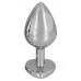 Plug in alluminio con gemma decorativa. 8.2 cm Plug in alluminio con gemma decorativa. 8.2 cm