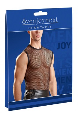 Intimo uomo. Shirt nera in rete.