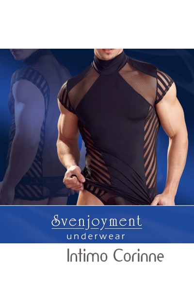 Canotta uomo con righe ed inserti a rete. Canotta uomo con righe ed inserti a rete.