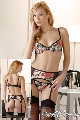 Coordinato intimo 3 pezzi nero/maculato. Coordinato intimo 3 pezzi nero/maculato.
