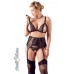 Set reggiseno, reggicalze e perizoma aperti. Set reggiseno, reggicalze e perizoma aperti.