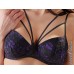 Coordinato intimo 3 pezzi in pizzo nero/viola. Coordinato intimo 3 pezzi in pizzo nero/viola.