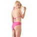Intimo 2 pz. rosa in pizzo e microrete con fiocchi decorativi. Intimo 2 pz. rosa in pizzo e microrete con fiocchi decorativi.