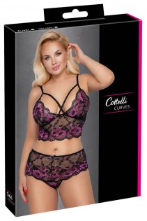 Top e culotte in pizzo bicolore. Top e culotte in pizzo bicolore.