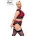 Set bondage in pizzo nero e tessuto rosso. Set bondage in pizzo nero e tessuto rosso.