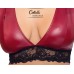 Set bondage in pizzo nero e tessuto rosso. Set bondage in pizzo nero e tessuto rosso.