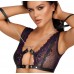 Set intimo 4 pezzi in pizzo viola con polsini. Set intimo 4 pezzi in pizzo viola con polsini.