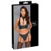 Completo intimo 2 pezzi in tessuto nero opaco. Completo intimo 2 pezzi in tessuto nero opaco.