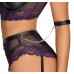 Set intimo 2 pezzi in pizzo viola con polsini. Set intimo 2 pezzi in pizzo viola con polsini.