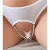 Tanga con perle al cavallo. Bianco Tanga con perle al cavallo. Bianco