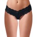 Tanga brasiliana con filo di perle. Nero Tanga brasiliana con filo di perle. Nero