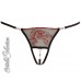 Perizoma con strass e rosa ricamata.