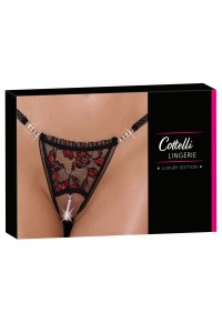 Tanga aperto ricamato con perle e strass. Tanga aperto ricamato con perle e strass.