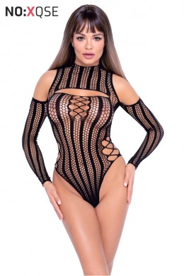 Body in rete con maniche lunghe ed intagli. Body in rete con maniche lunghe ed intagli.