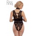 Body in pizzo e raso con catene e girocollo. Body in pizzo e raso con catene e girocollo.