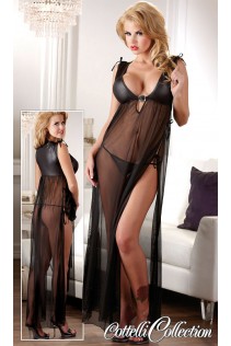 Vestito lungo trasparente con spacchi laterali. Vestito lungo trasparente con spacchi laterali.