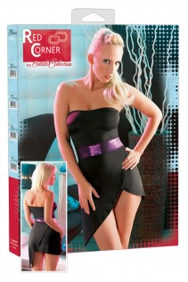 RED CORNER: miniabito con fascia viola. RED CORNER: miniabito con fascia viola.