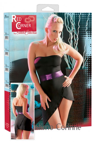 RED CORNER: miniabito con fascia viola. RED CORNER: miniabito con fascia viola.