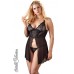 Babydoll in rete con coppe in pizzo. Babydoll in rete con coppe in pizzo.