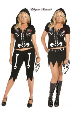 Costume scheletro 4 pezzi 3/4X. Include gonna e pinocchietti. Costume scheletro 4 pezzi 3/4X. Include gonna e pinocchietti.