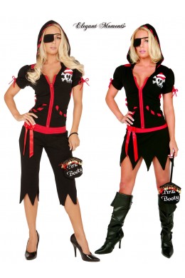 Costume corsara 5 pezzi. Include gonna e pinocchietti. Costume corsara 5 pezzi. Include gonna e pinocchietti.