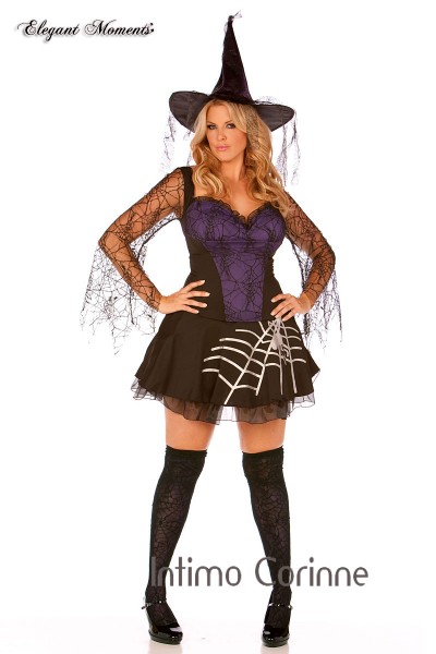 Costume strega con ragnatele 2 pezzi. XL Costume strega con ragnatele 2 pezzi. XL
