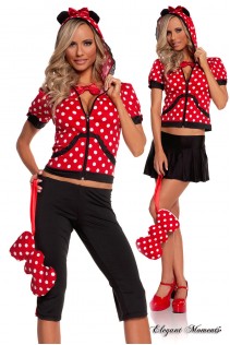 Costume topolina 5 pezzi. Include gonna e pinocchietti. Costume topolina 5 pezzi. Include gonna e pinocchietti.