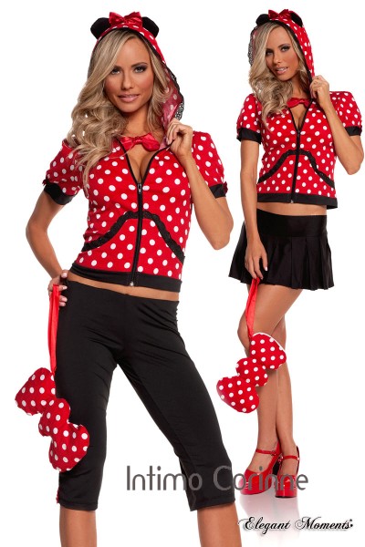 Costume topolina 5 pezzi. Include gonna e pinocchietti. Costume topolina 5 pezzi. Include gonna e pinocchietti.