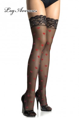 Leg Avenue: calze con cuoricini. XL Leg Avenue: calze con cuoricini. XL