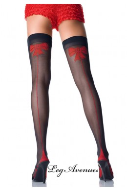 Leg Avenue: calze con fiocco e tallone cubano. XL Leg Avenue: calze con fiocco e tallone cubano. XL