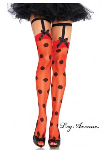 Calze a pois con giarrettiere. Calze a pois con giarrettiere.