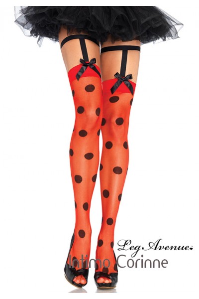 Calze a pois con giarrettiere. Calze a pois con giarrettiere.