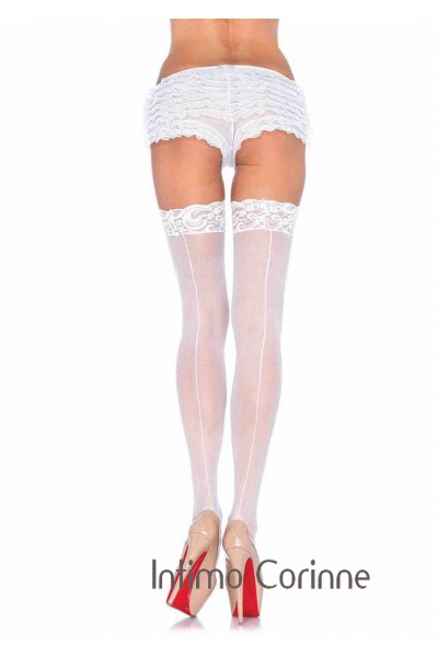Calze con balza in pizzo e riga. XL Calze con balza in pizzo e riga. XL