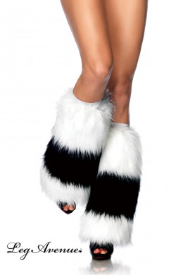 Leg Avenue: scaldamuscoli bianco/nero con pelo. Leg Avenue: scaldamuscoli bianco/nero con pelo.