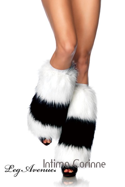 Leg Avenue: scaldamuscoli bianco/nero con pelo. Leg Avenue: scaldamuscoli bianco/nero con pelo.