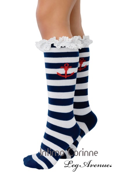 Leg Avenue Kids: calzini bimbo bianco/blu da marinaio. Leg Avenue Kids: calzini bimbo bianco/blu da marinaio.