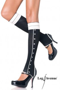 LEG AVENUE: Gambale con bottoncini disegnati. LEG AVENUE: Gambale con bottoncini disegnati.