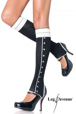 LEG AVENUE: Gambale con bottoncini disegnati. LEG AVENUE: Gambale con bottoncini disegnati.
